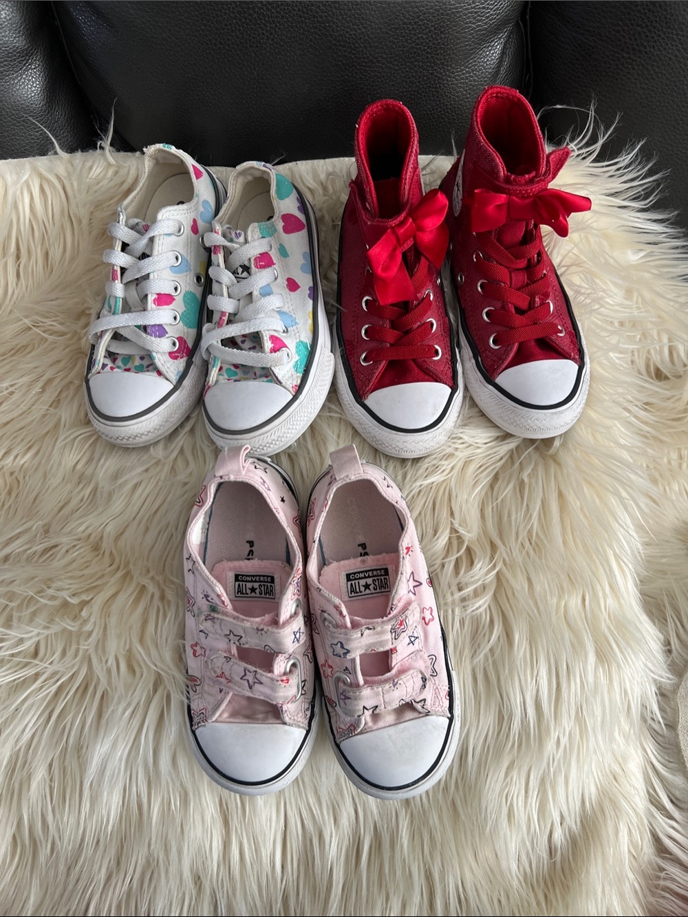Converse Kids Multi-Pair Sneakers in Pink, Red, White